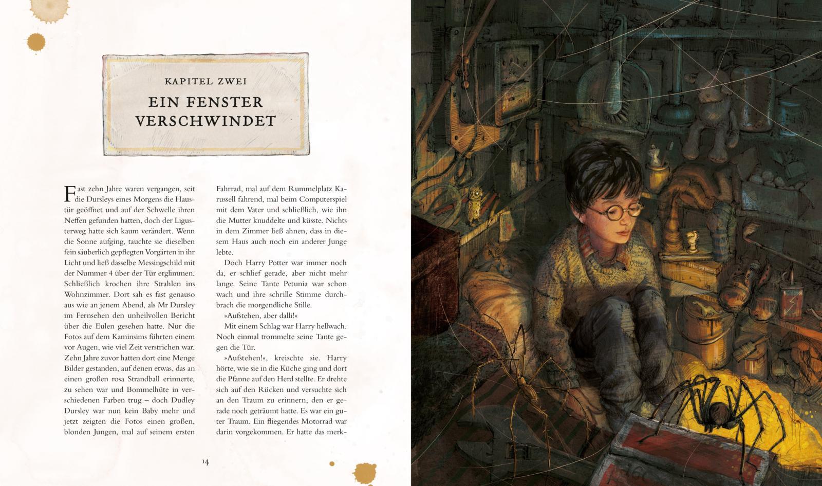 Beispielinhalt (Bild) Harry Potter und der Stein der Weisen (farbig illustrierte Schmuckausgabe) (Harry Potter 1)