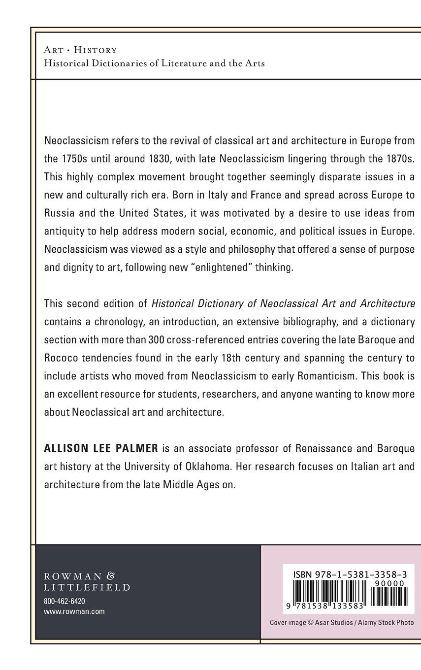 Rückseitencover Historical Dictionary of Neoclassical Art and Architecture