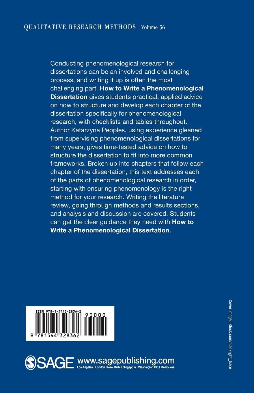 Rückseitencover How to Write a Phenomenological Dissertation