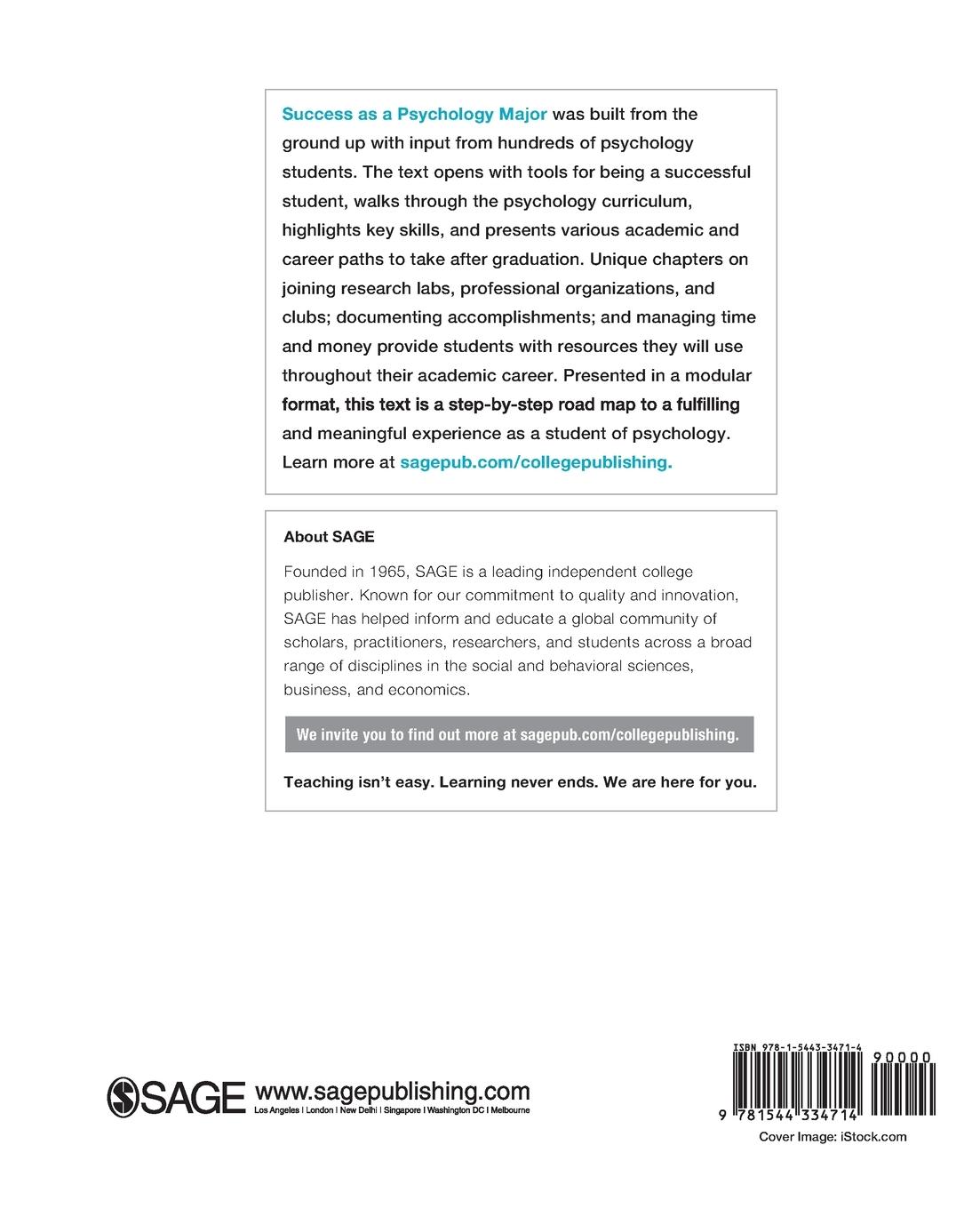 Rückseitencover Success as a Psychology Major