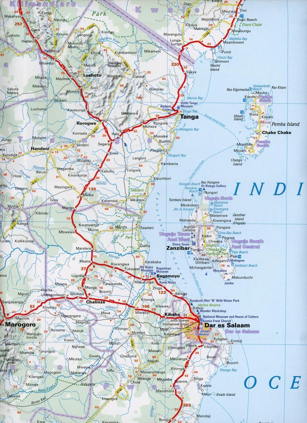 Beispielinhalt (Bild) Tanzania & Zanzibar - Michelin National Map 810