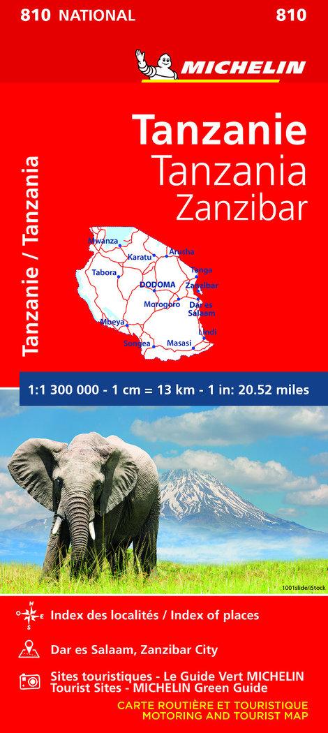 Vorderes Coverbild Tanzania & Zanzibar - Michelin National Map 810