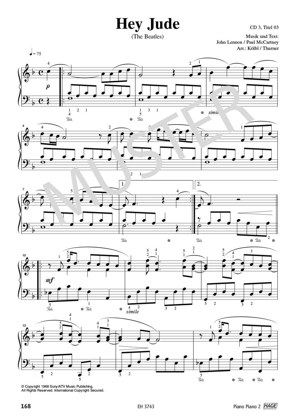 Beispielinhalt (Bild) Piano Piano 2 mittelschwer (mit 4 CDs)