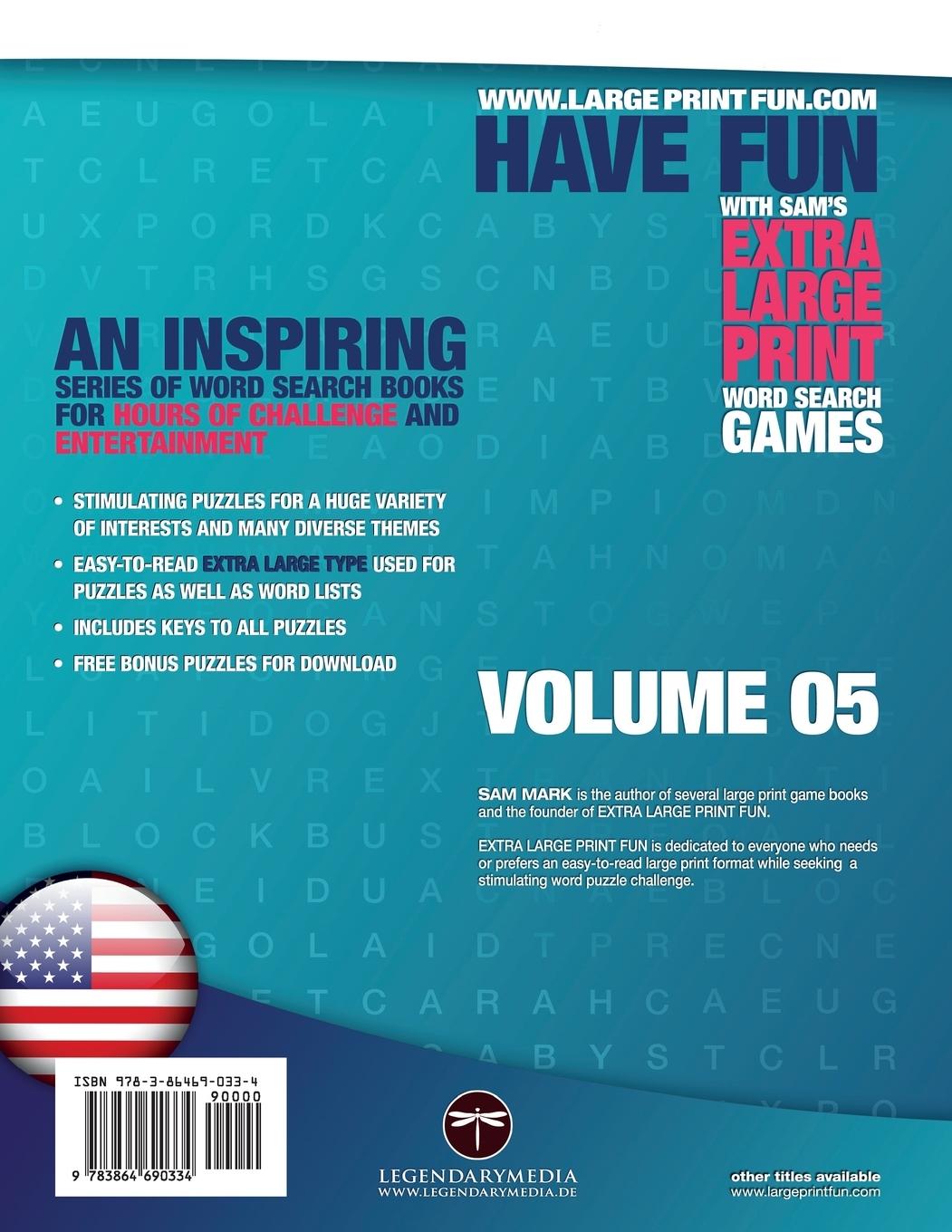 Rückseitencover Sam's Extra Large-Print Word Search Games