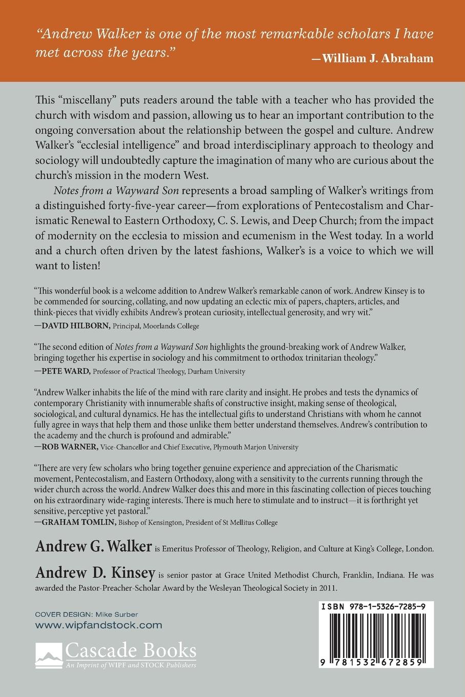 Rückseitencover Notes from a Wayward Son