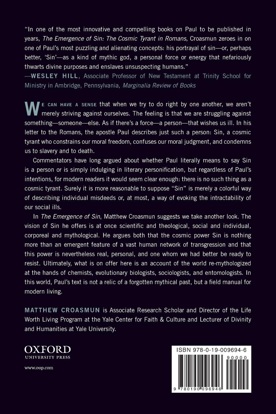 Rückseitencover The Emergence of Sin