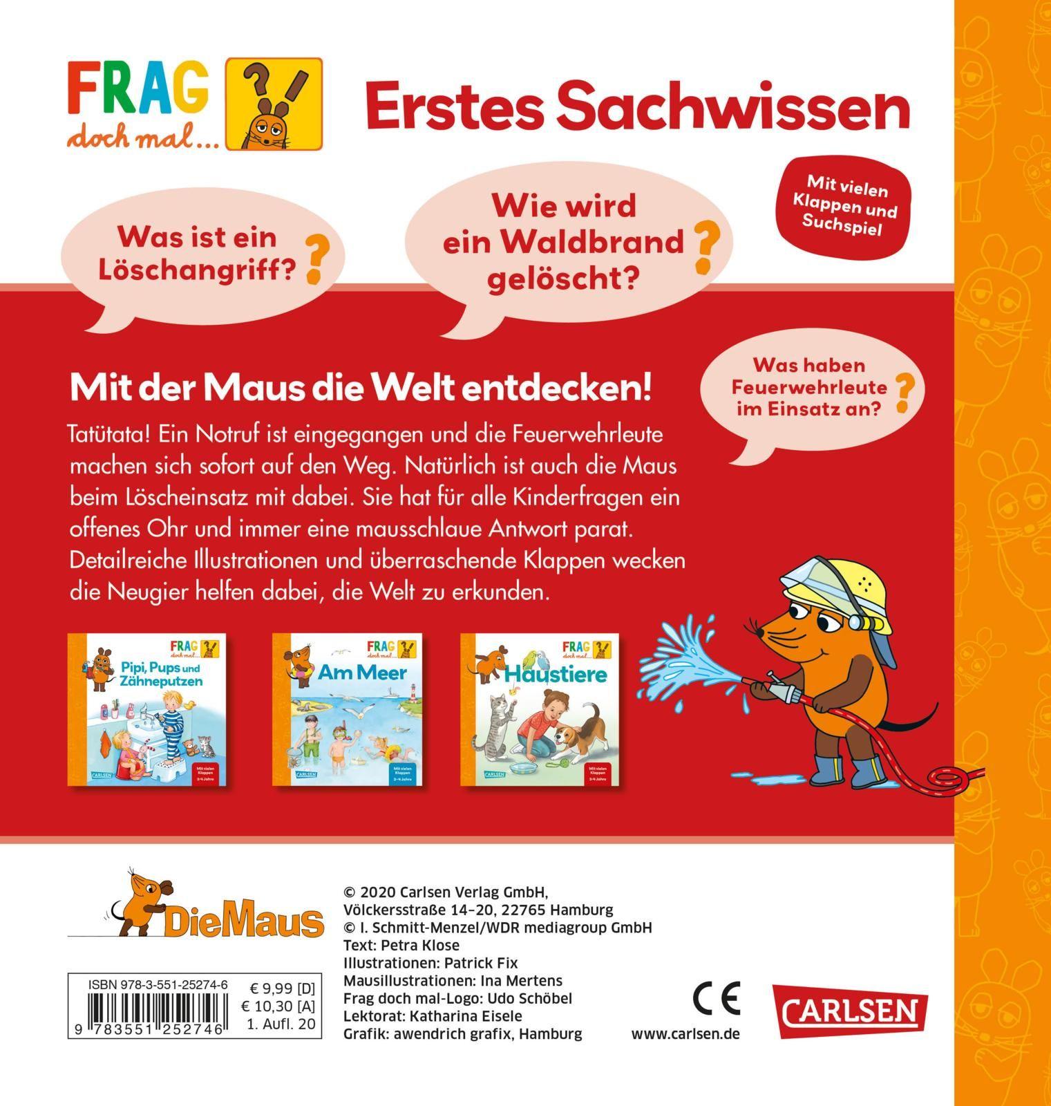 Rückseitencover Frag doch mal ... die Maus: Feuerwehr