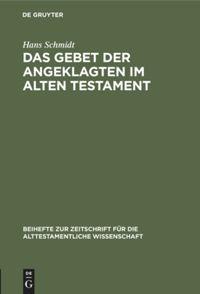 Vorderes Coverbild Das Gebet der Angeklagten im Alten Testament