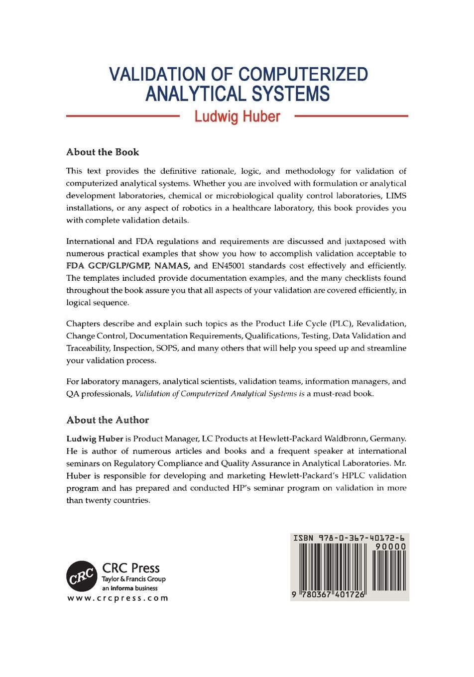 Rückseitencover Validation of Computerized Analytical Systems