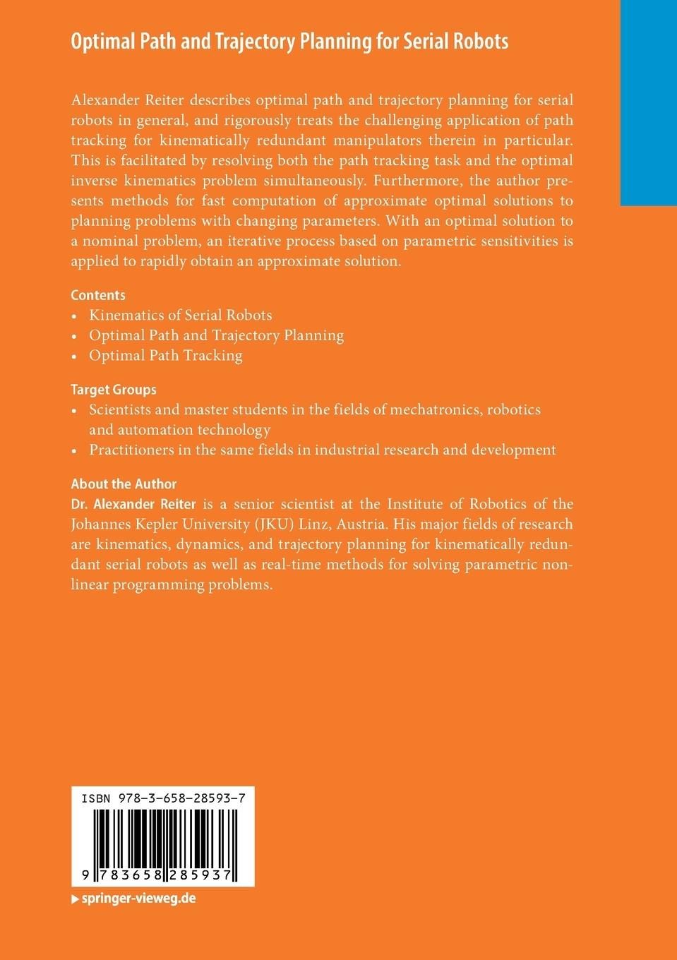 Rückseitencover Optimal Path and Trajectory Planning for Serial Robots