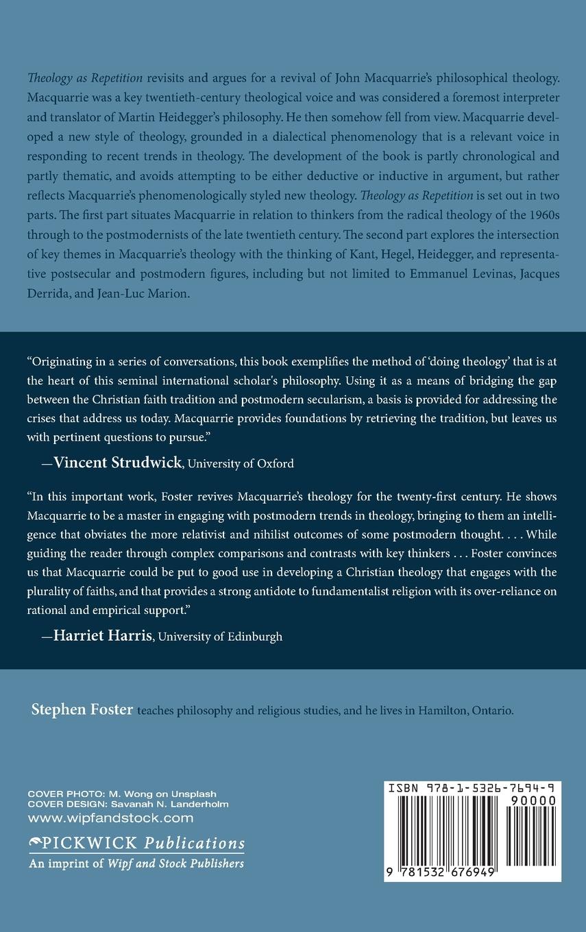 Rückseitencover Theology as Repetition