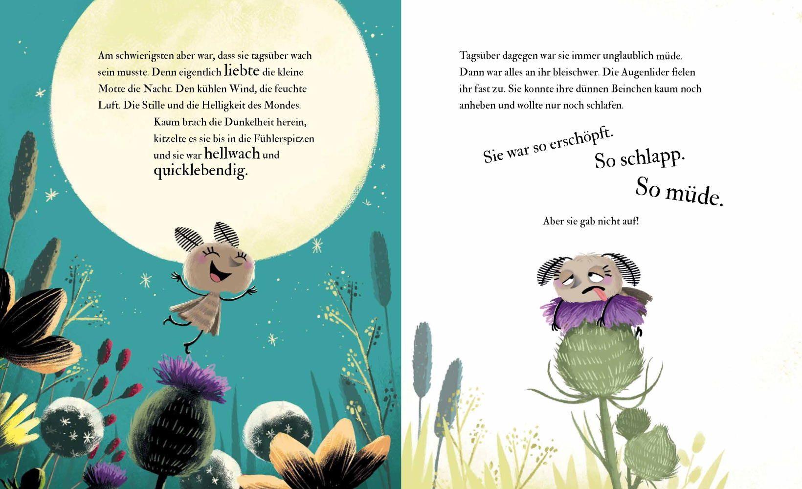 Beispielinhalt (Bild) Die kleine Motte, die davon träumte, anders zu sein