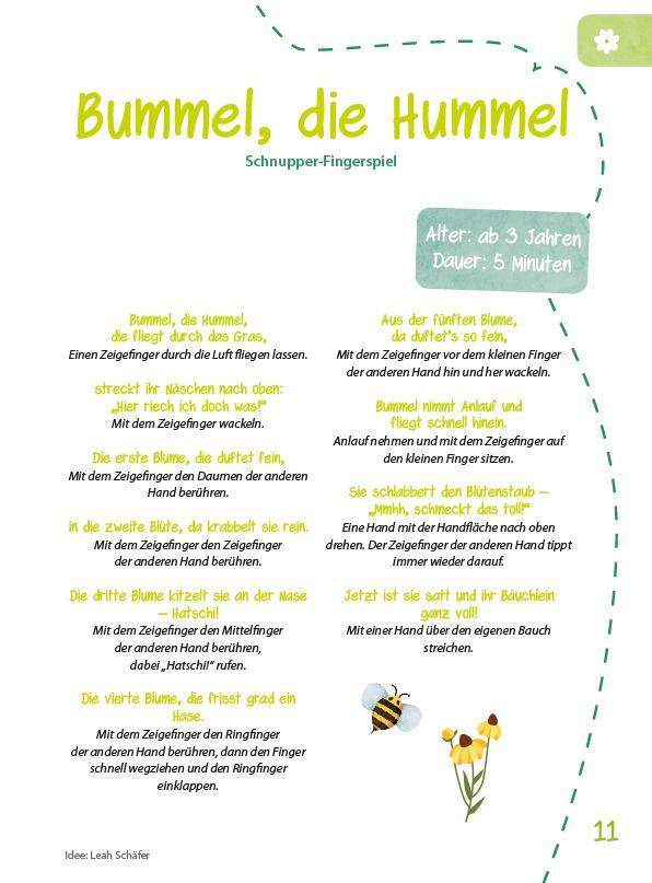 Beispielinhalt (Bild) Das Kita-Jahreszeitenbuch Fingerspiele