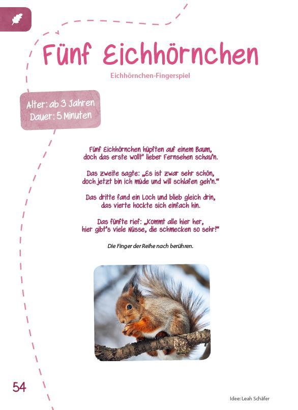 Beispielinhalt (Bild) Das Kita-Jahreszeitenbuch Fingerspiele