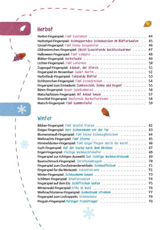 Beispielinhalt (Bild) Das Kita-Jahreszeitenbuch Fingerspiele