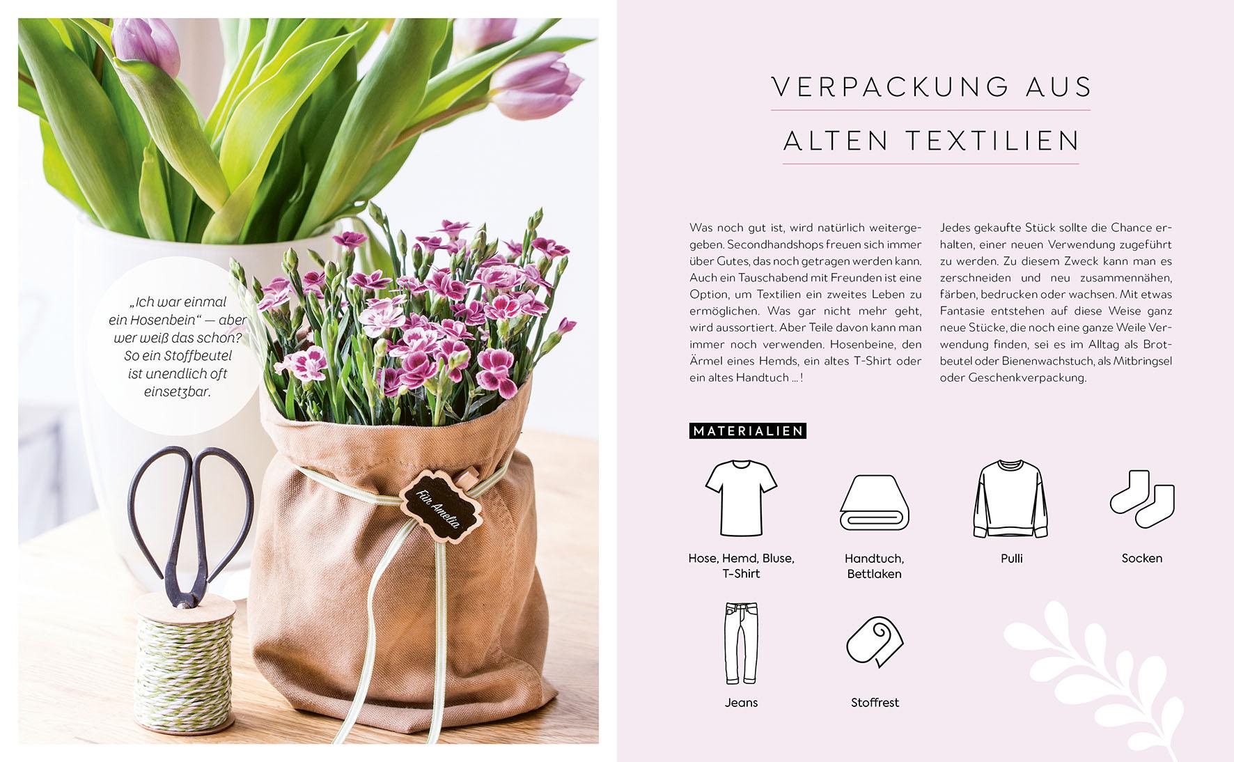 Beispielinhalt (Bild) Einfach nachhaltig - verpacken, schenken, aufbewahren