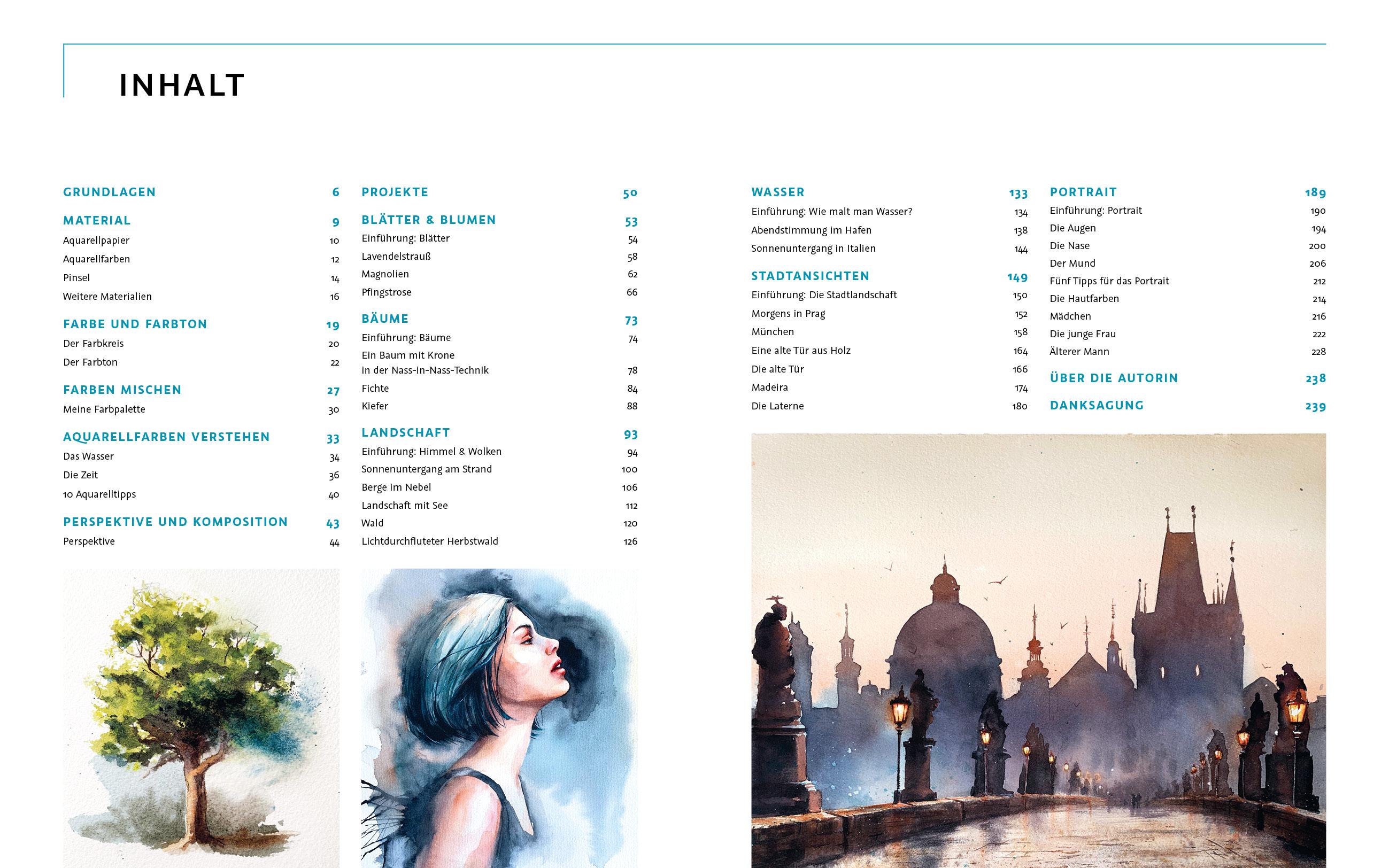 Beispielinhalt (Bild) Die Kunst der Aquarellmalerei - das große Watercolor-Grundlagenwerk