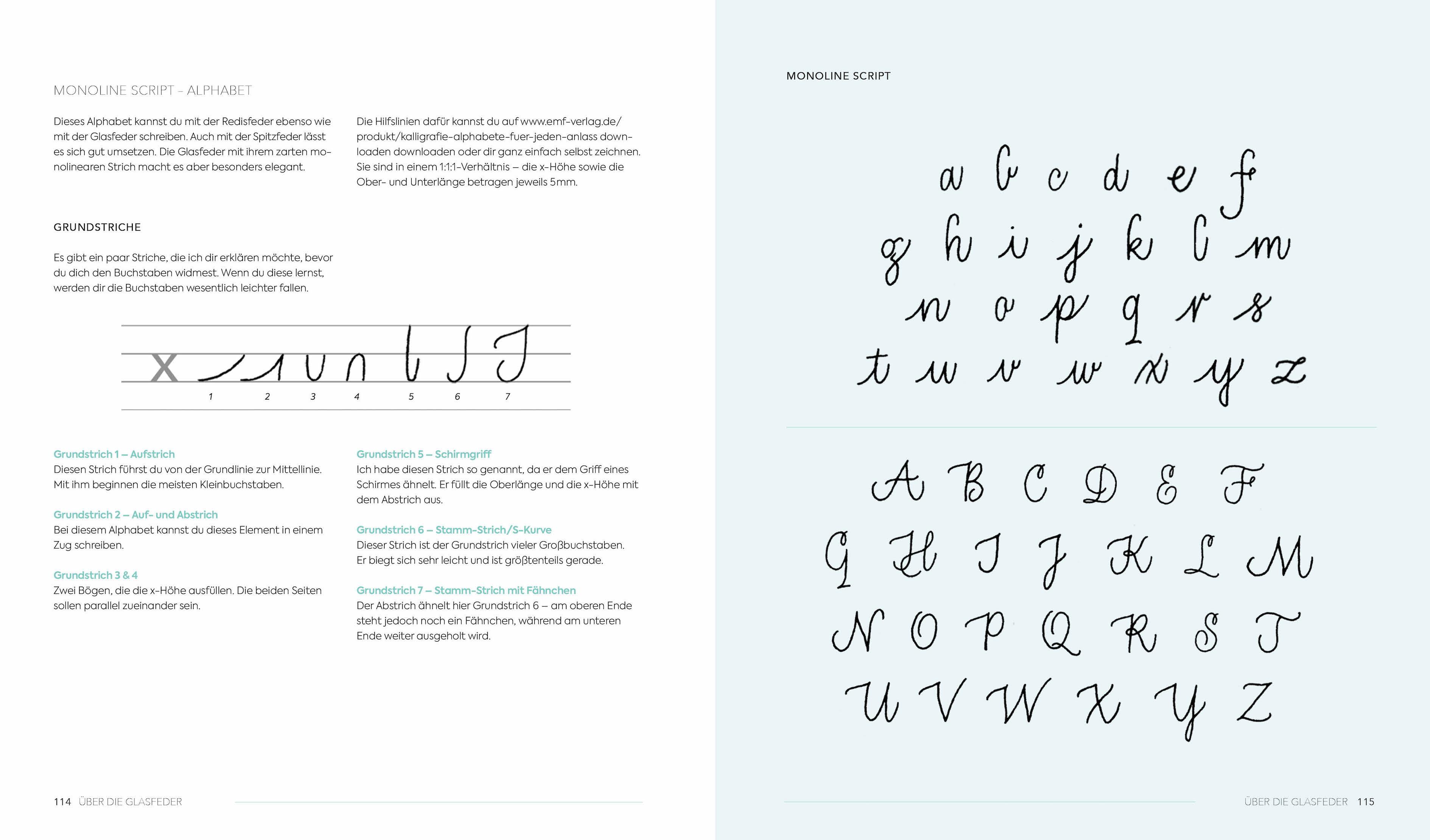 Beispielinhalt (Bild) Kalligrafie - Alphabete für jeden Anlass