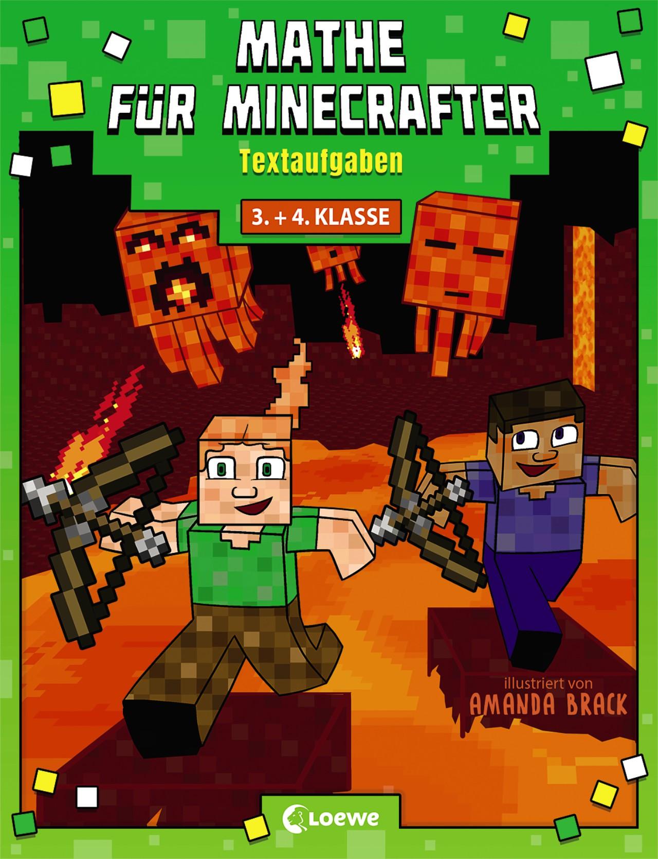 Vorderes Coverbild Mathe für Minecrafter - Textaufgaben 3. und  4. Klasse