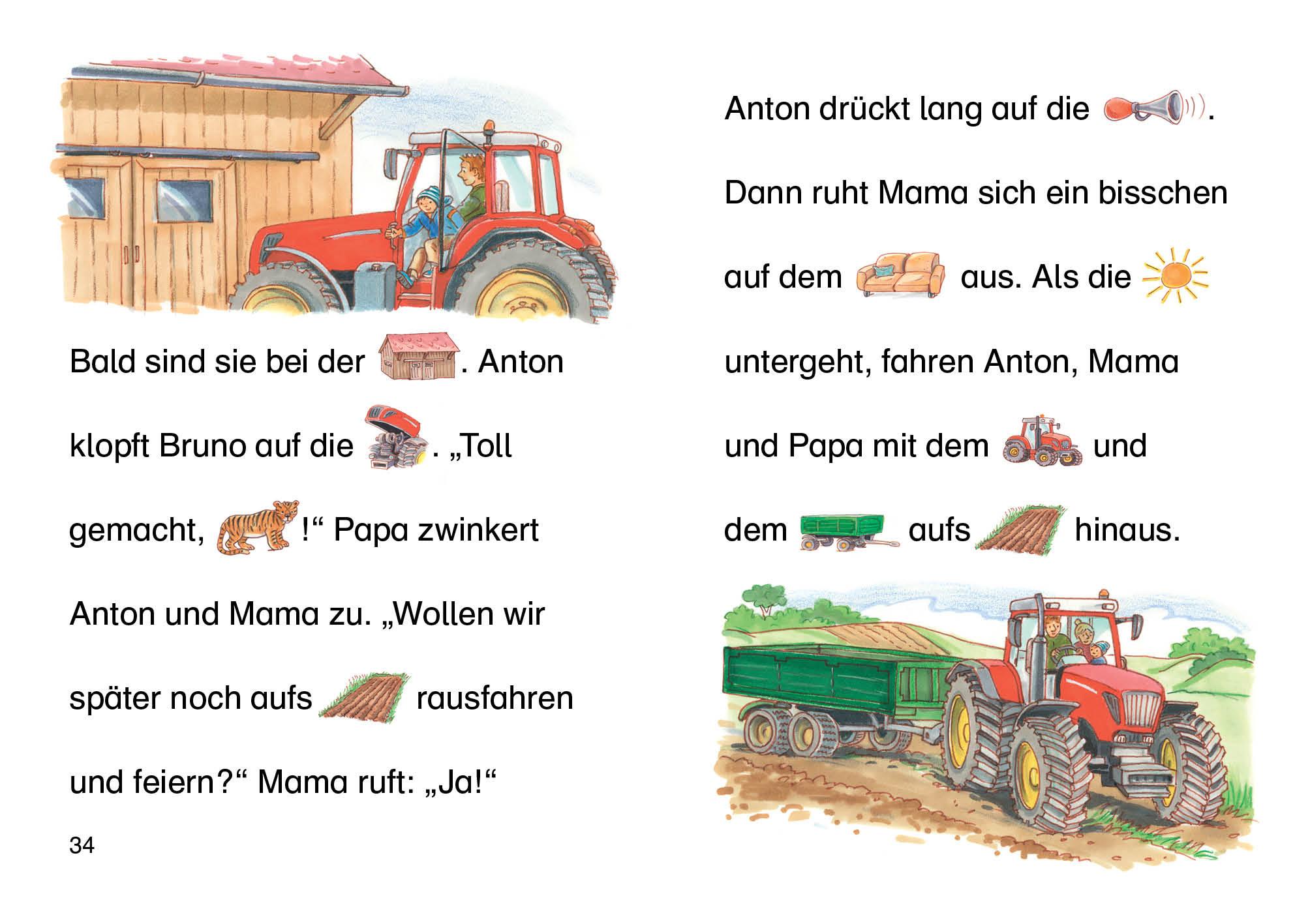Beispielinhalt (Bild) Bildermaus - Achtung, Traktor im Einsatz!