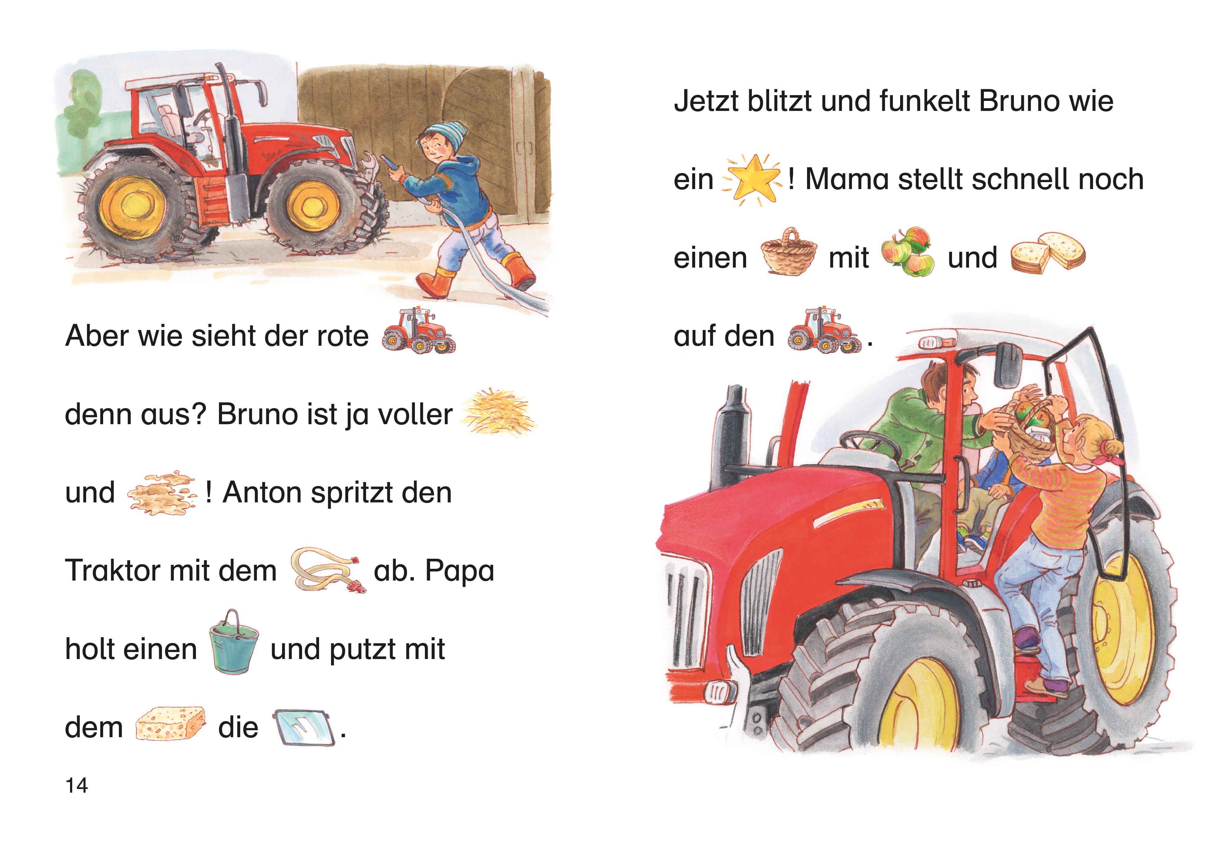 Beispielinhalt (Bild) Bildermaus - Achtung, Traktor im Einsatz!
