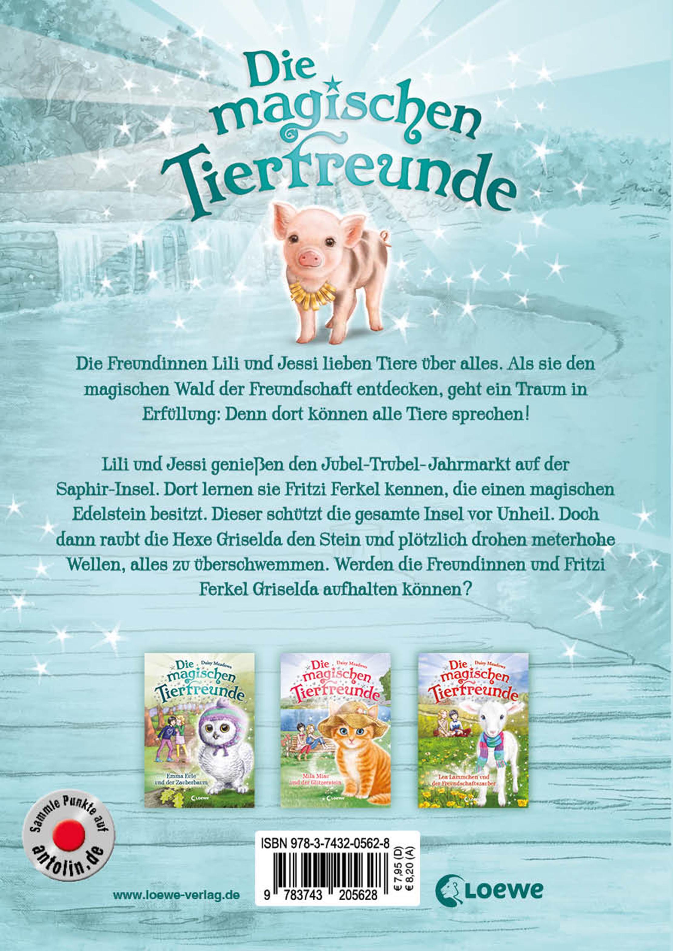 Rückseitencover Die magischen Tierfreunde (Band 14) - Fritzi Ferkel und der verlorene Edelstein