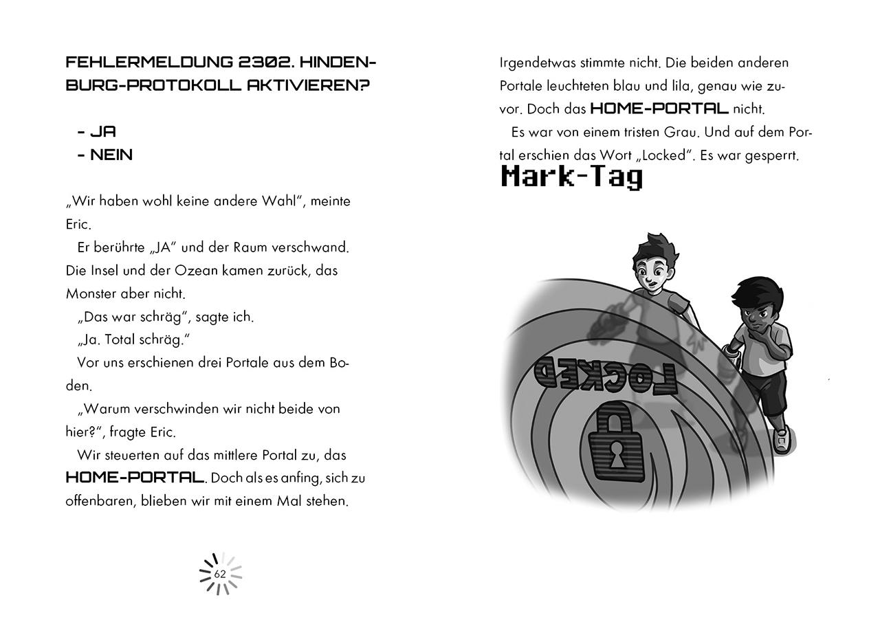 Beispielinhalt (Bild) Gefangen im Game (Band 1) - Die verborgenen Portale