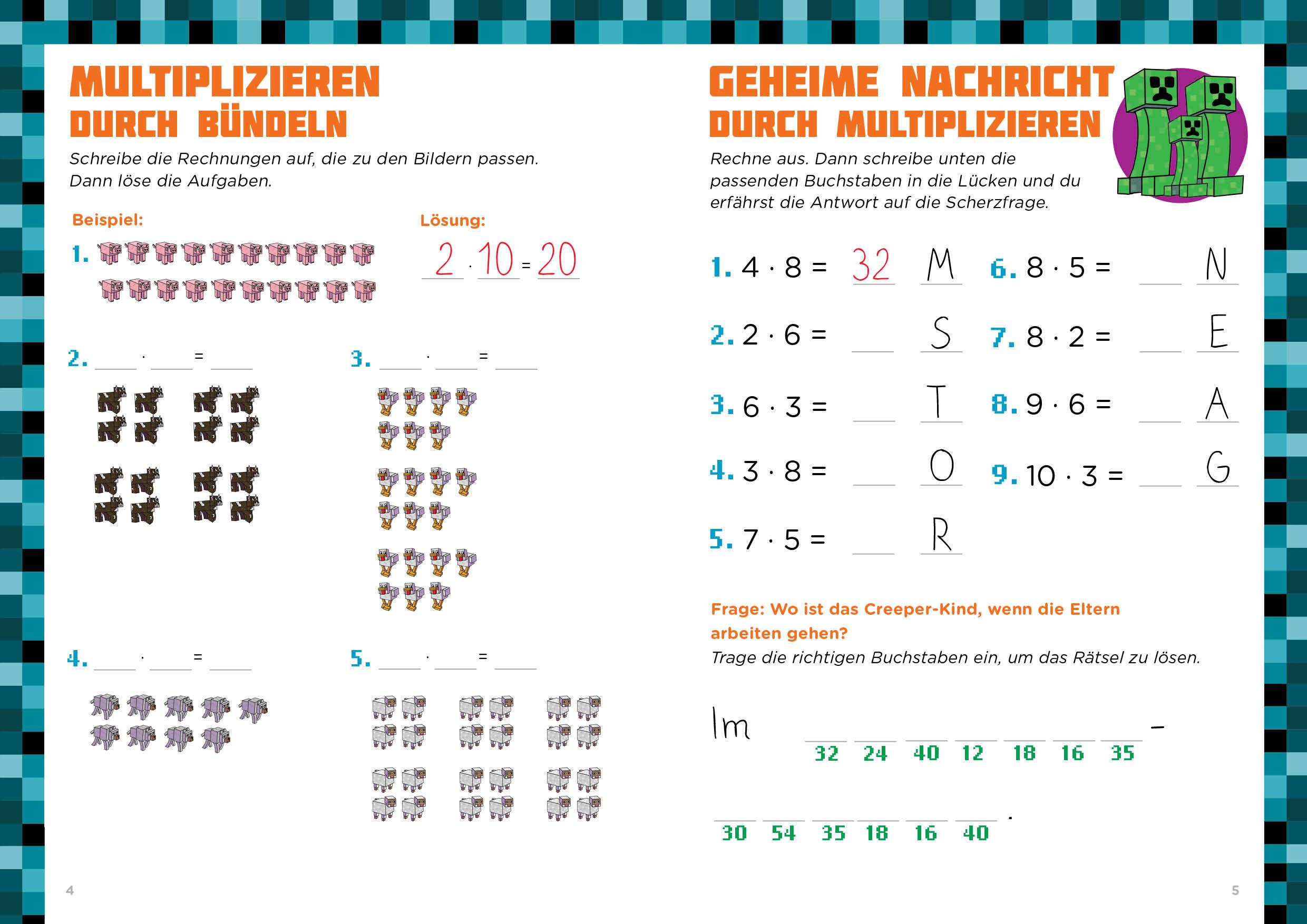 Beispielinhalt (Bild) Mathe für Minecrafter - Multiplizieren und Dividieren