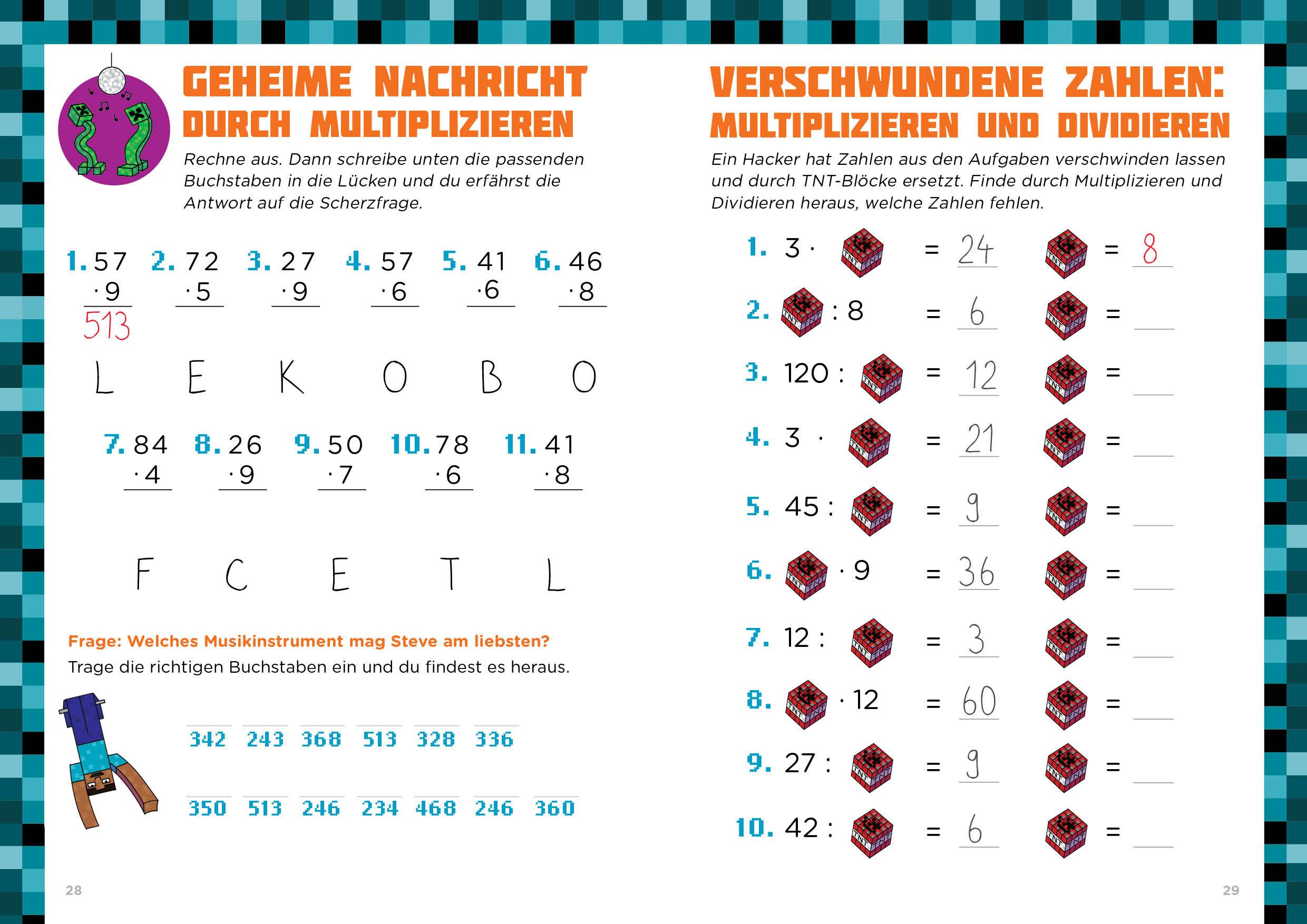 Beispielinhalt (Bild) Mathe für Minecrafter - Multiplizieren und Dividieren