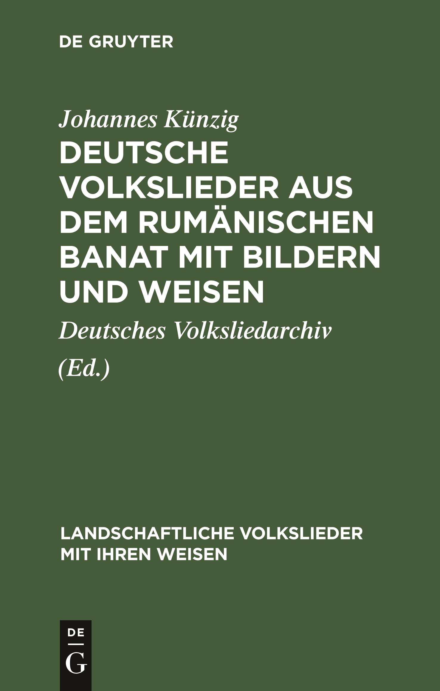 Vorderes Coverbild Deutsche Volkslieder aus dem rumänischen Banat mit Bildern und Weisen