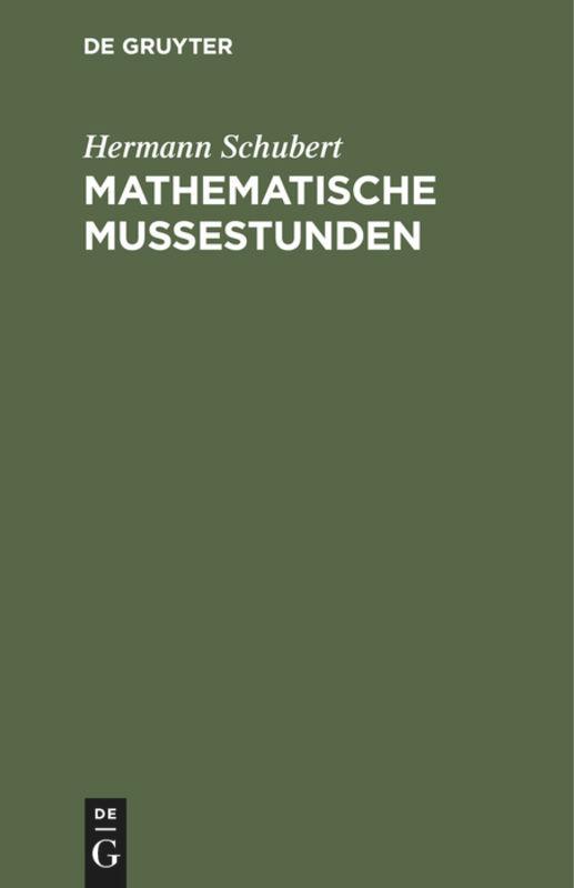 Vorderes Coverbild Mathematische Mußestunden