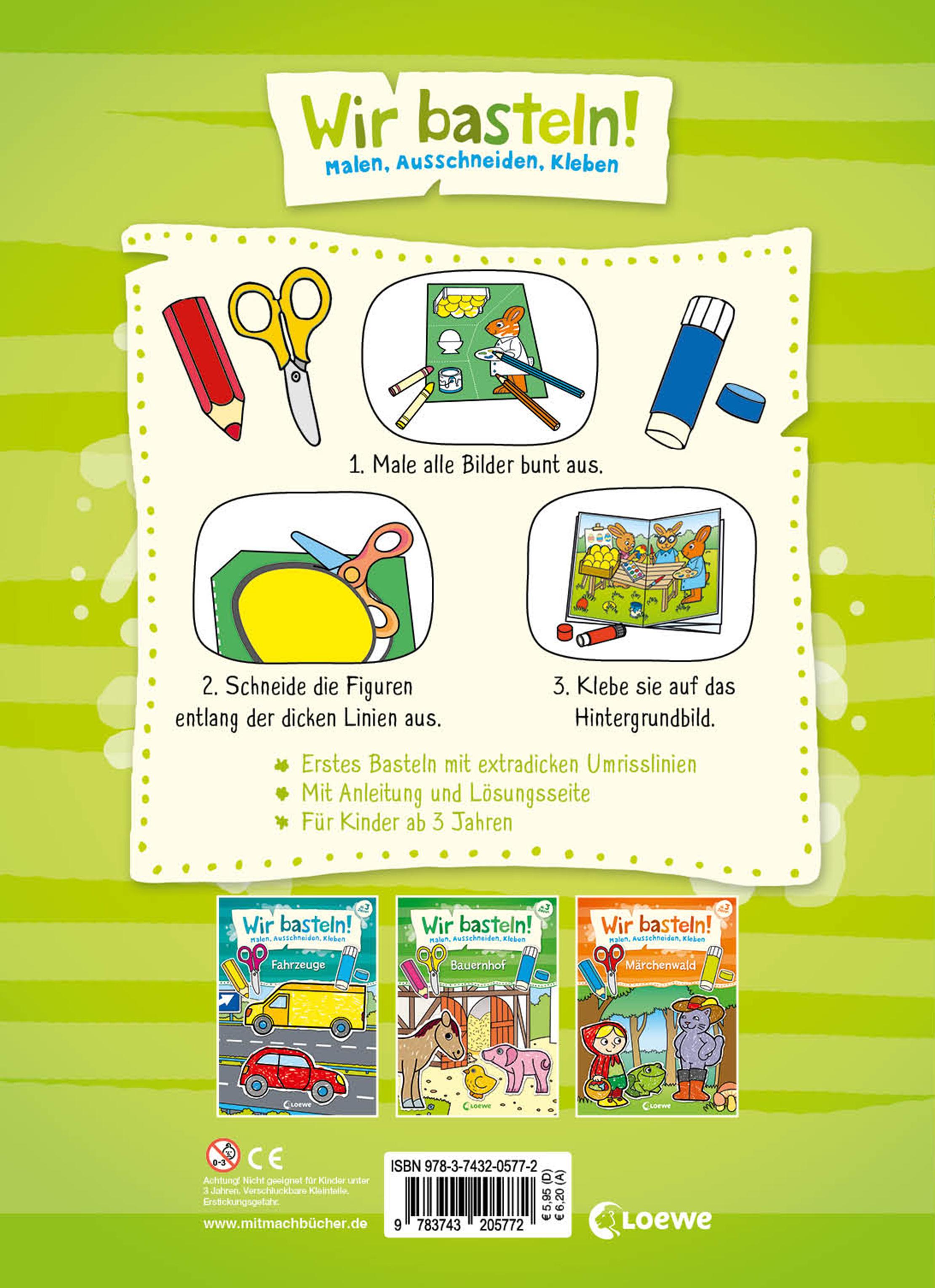 Rückseitencover Wir basteln! - Malen, Ausschneiden, Kleben - Ostern