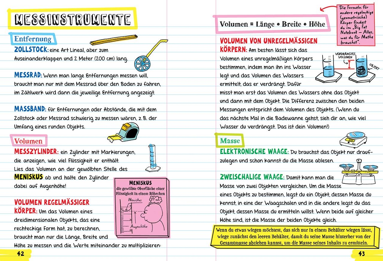 Beispielinhalt (Bild) Big Fat Notebook - Alles, was du für Physik, Chemie und Bio brauchst - Das geballte Wissen von der 5. bis zur 9. Klasse. Mit Bonuswissen: Erdkunde