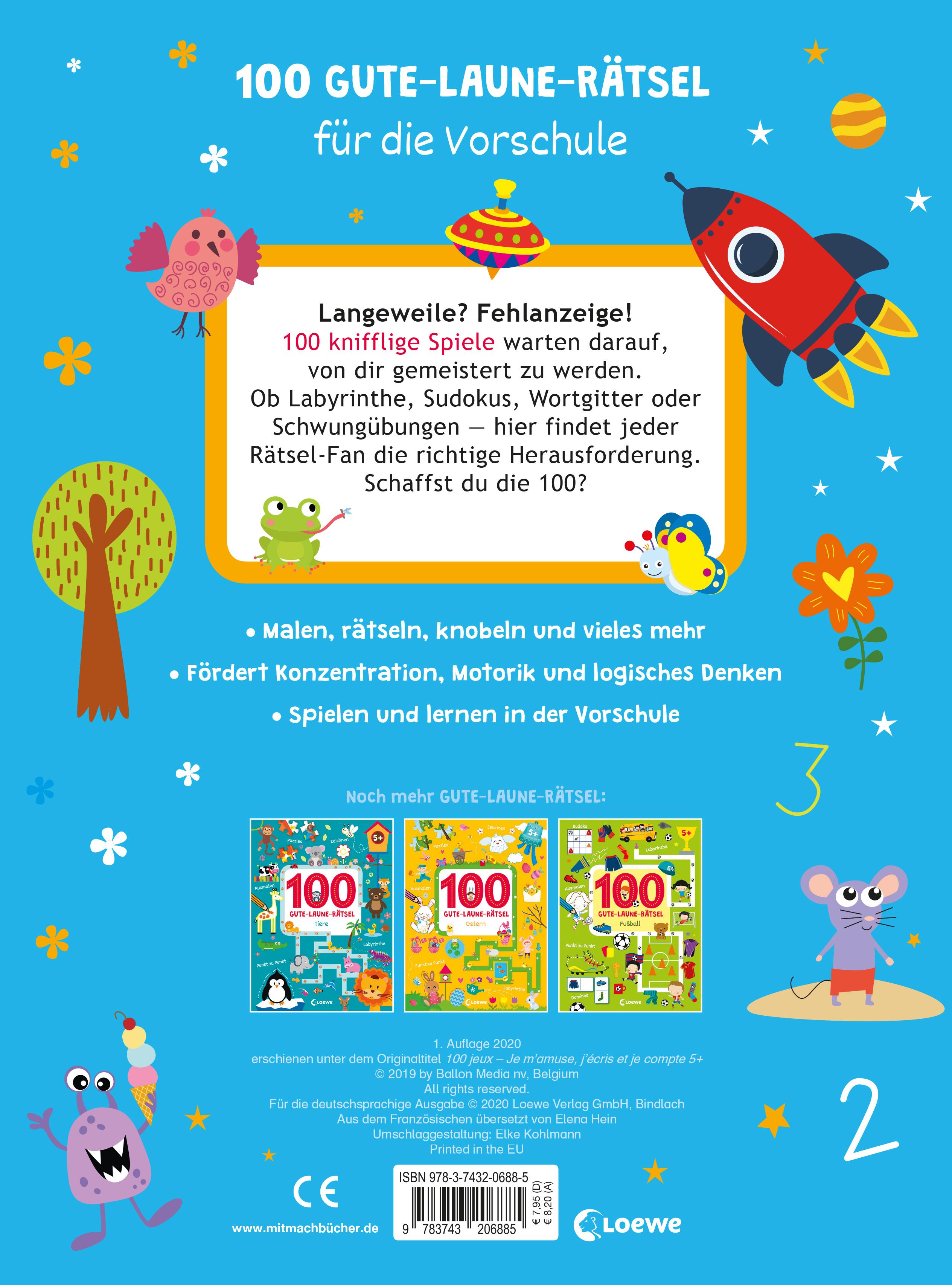 Rückseitencover 100 Gute-Laune-Rätsel für die Vorschule