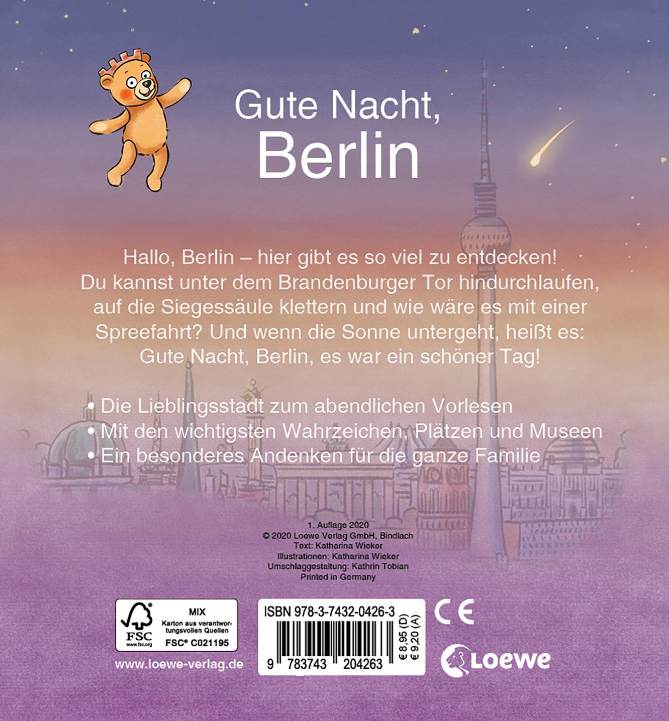 Rückseitencover Gute Nacht, Berlin