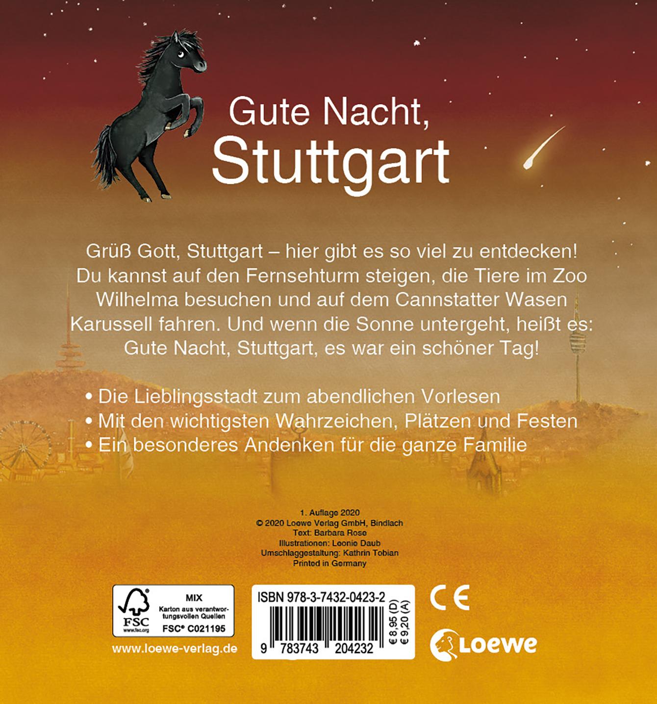 Rückseitencover Gute Nacht, Stuttgart