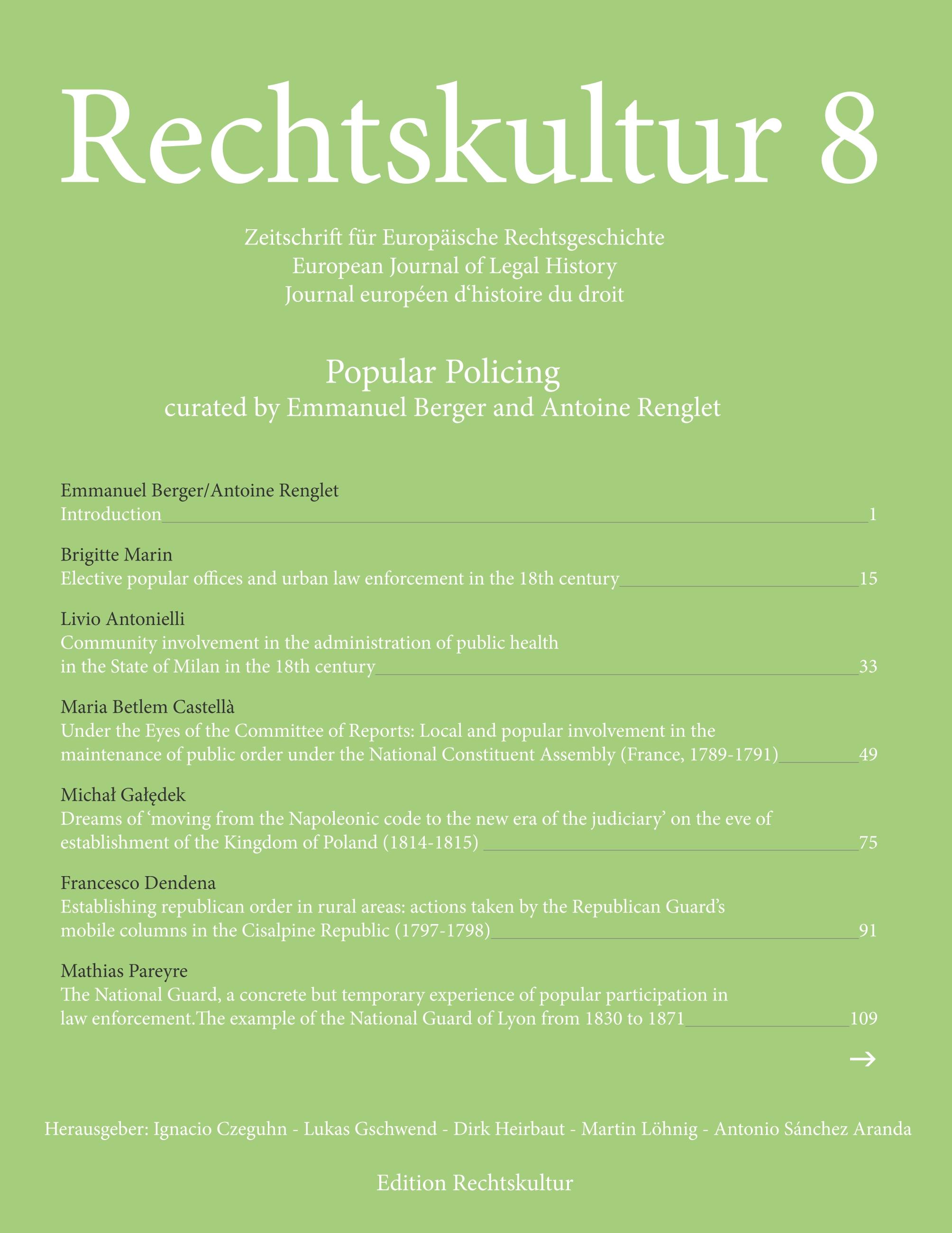 Vorderes Coverbild Rechtskultur 8