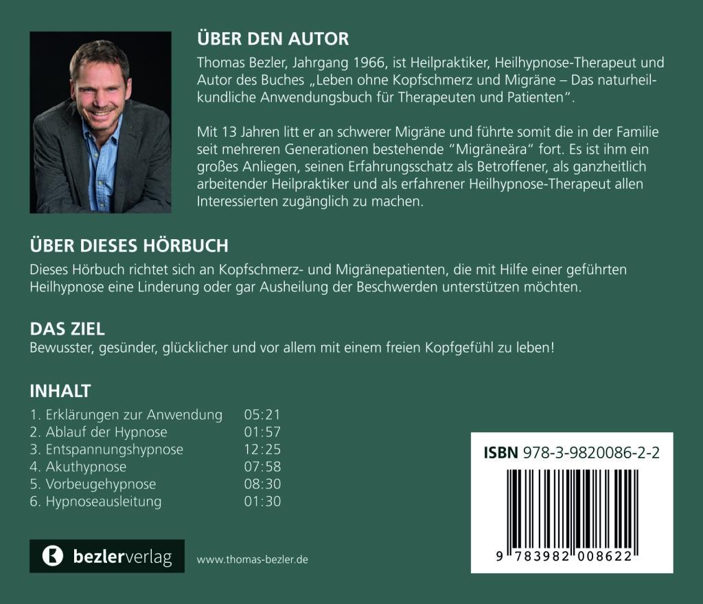 Beispielinhalt (Bild) Leben ohne Kopfschmerz und Migräne - Geführte Heilhypnose zu einem freien Kopfgefühl