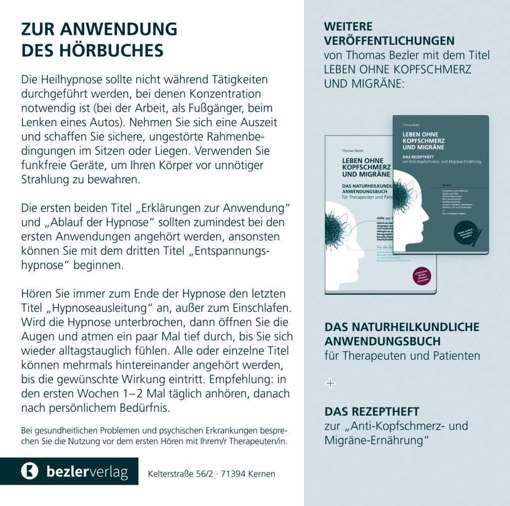 Beispielinhalt (Bild) Leben ohne Kopfschmerz und Migräne - Geführte Heilhypnose zu einem freien Kopfgefühl