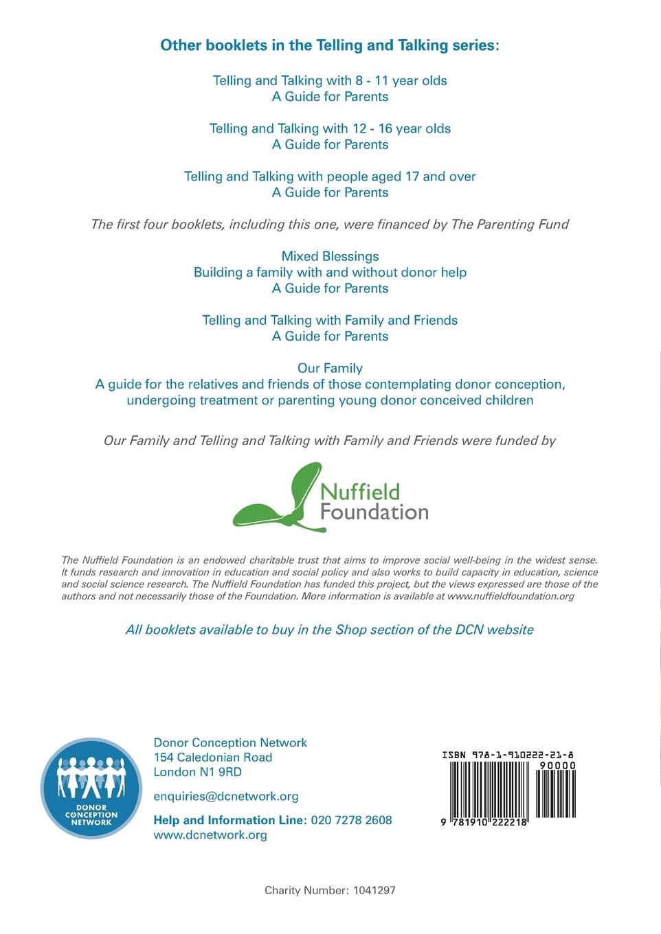 Rückseitencover Telling and Talking 0-7 Years - A Guide for Parents