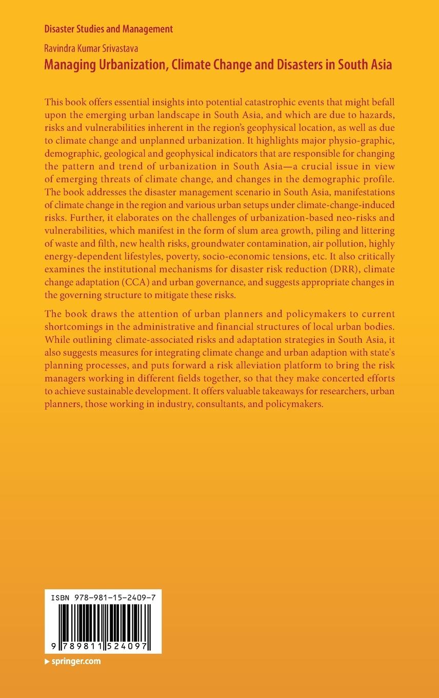 Rückseitencover Managing Urbanization, Climate Change and Disasters in South Asia