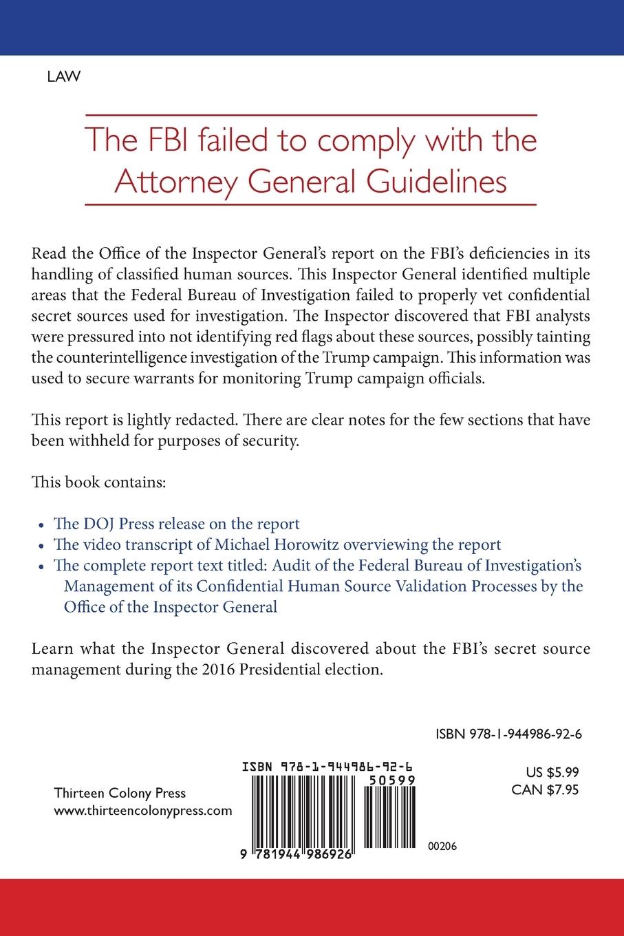 Rückseitencover The FBI Confidential Source Failure