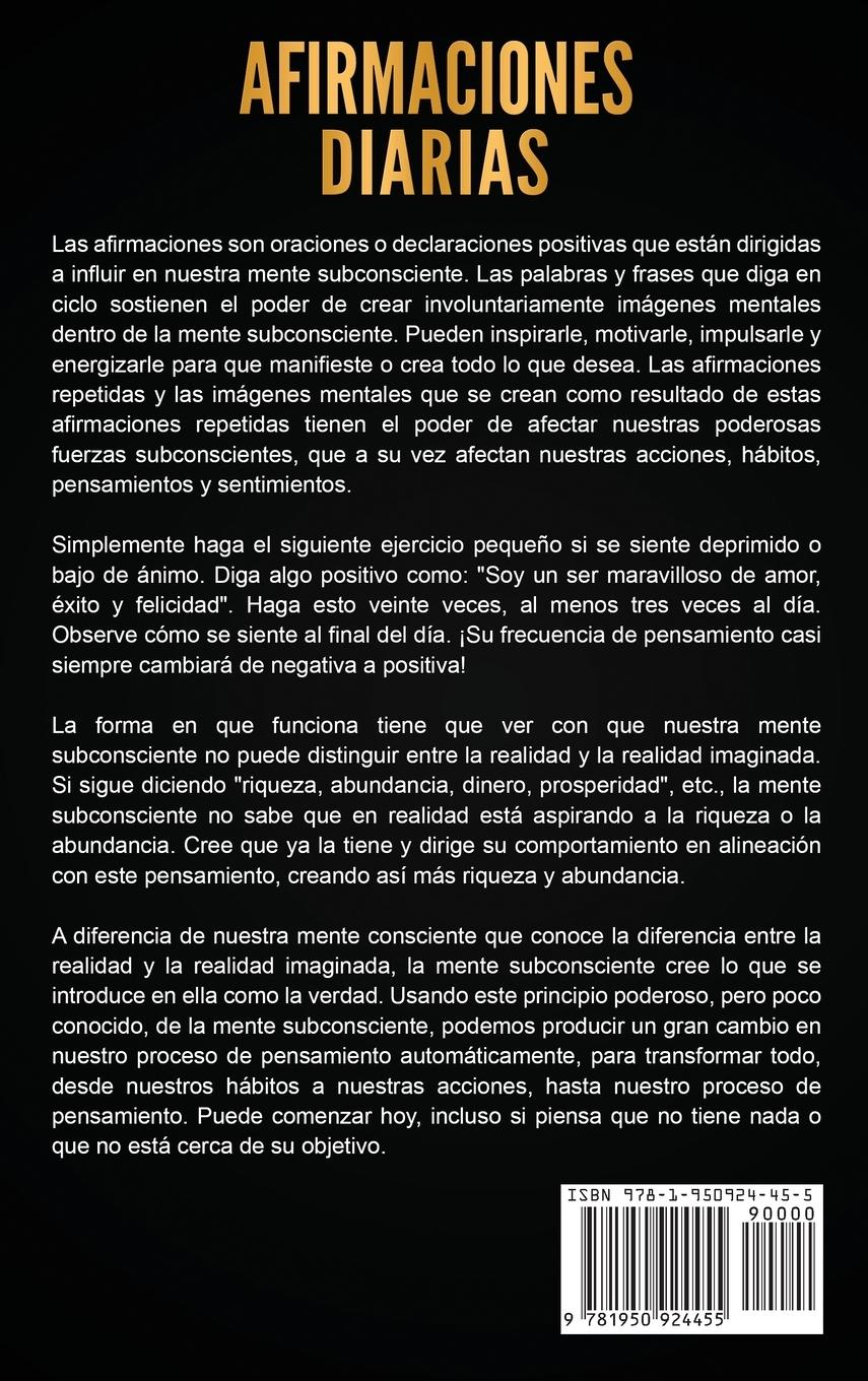 Rückseitencover Afirmaciones Diarias