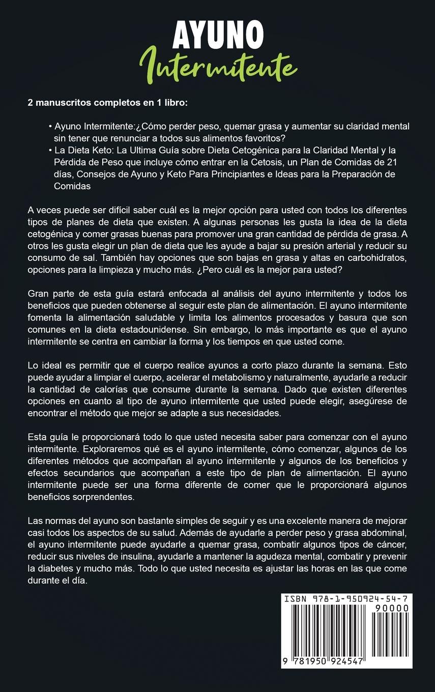 Rückseitencover Ayuno intermitente y dieta cetogénica