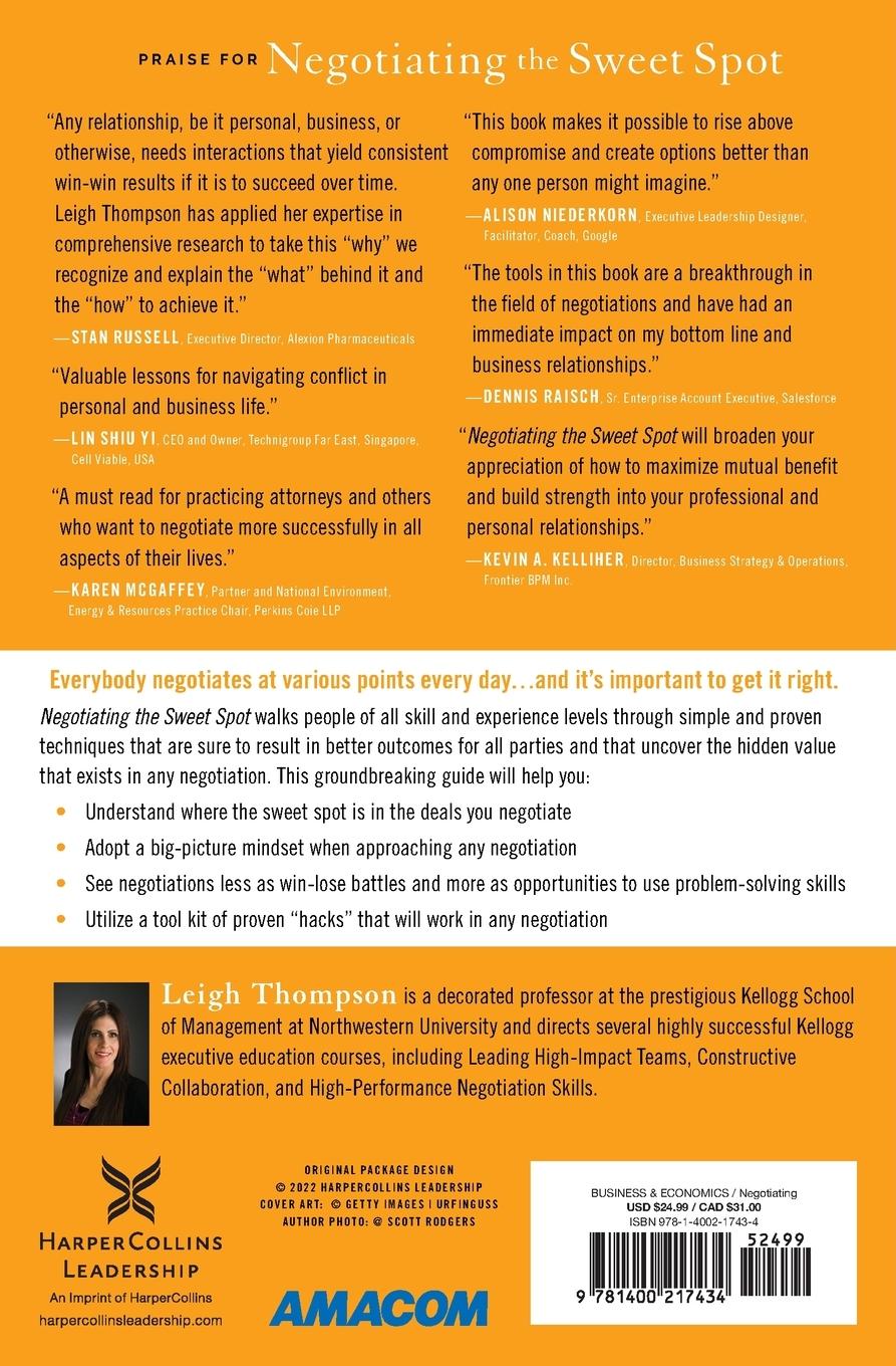 Rückseitencover Negotiating the Sweet Spot