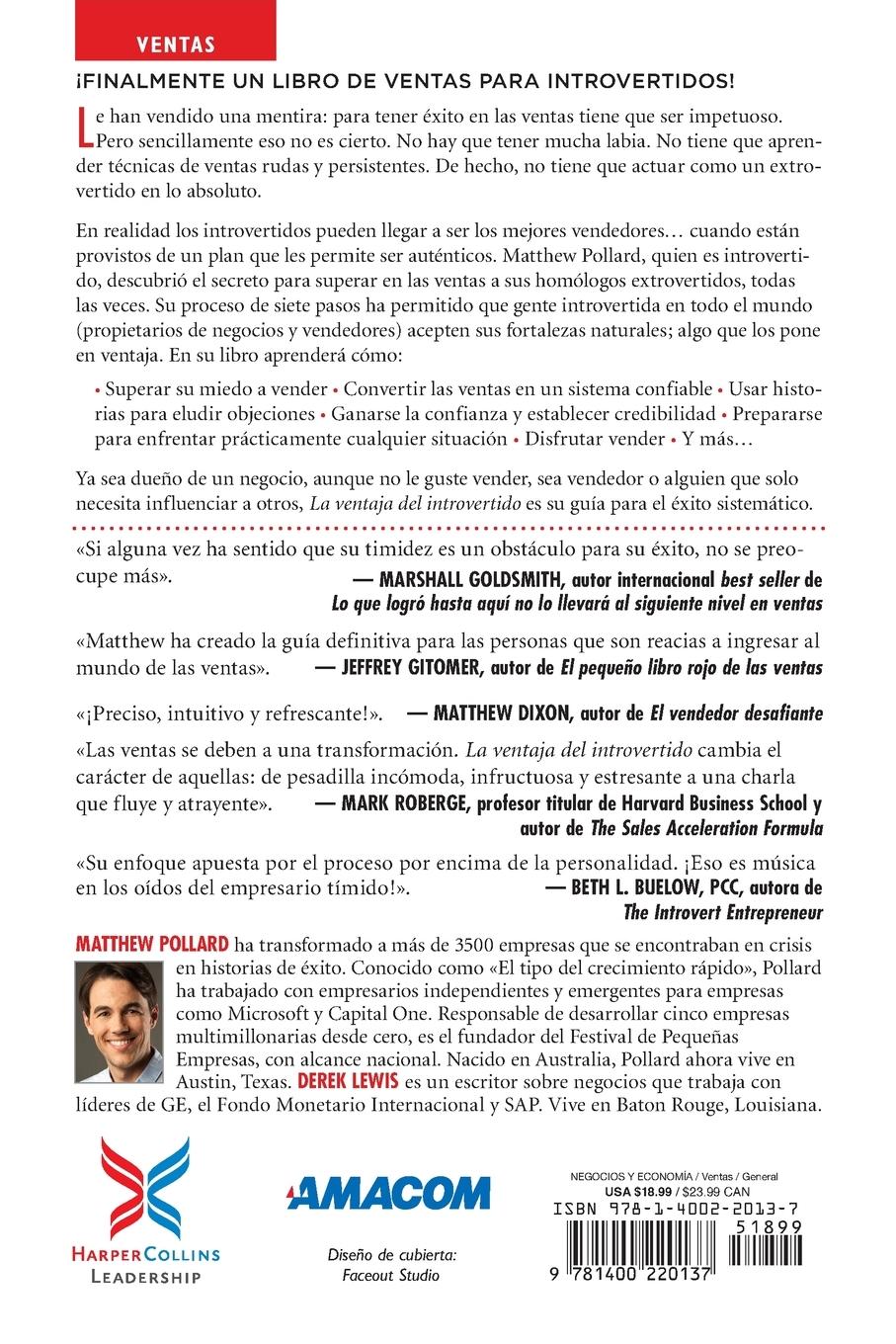 Rückseitencover La ventaja del introvertido