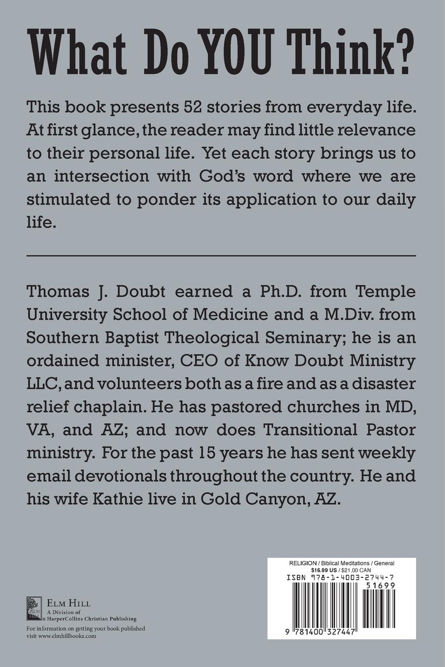 Rückseitencover What Do You Think?