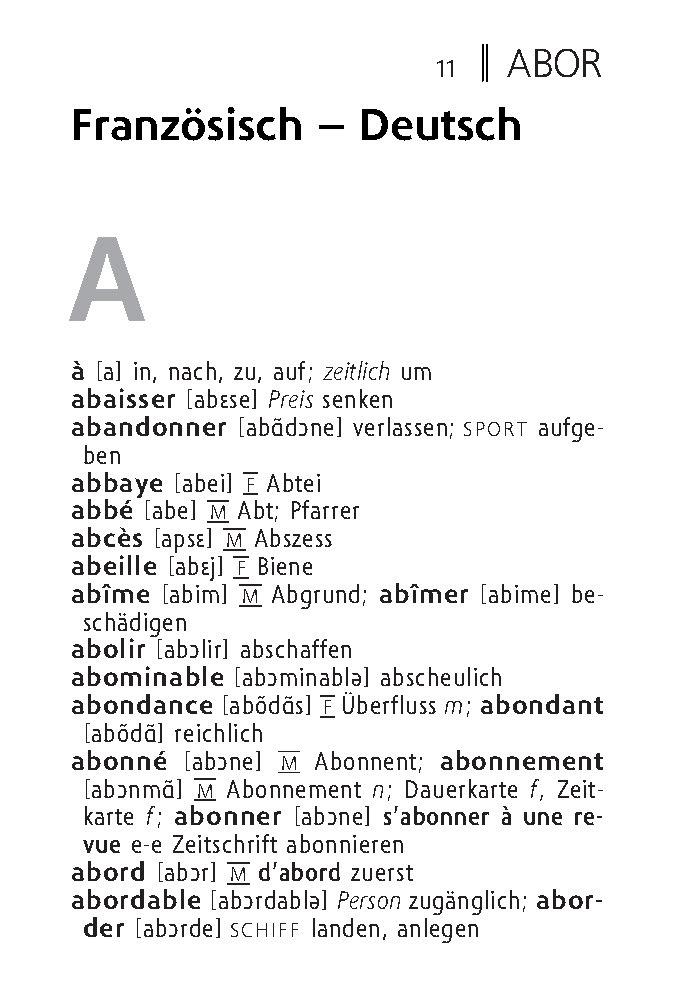 Beispielinhalt (Bild) Langenscheidt Reisewörterbuch Französisch