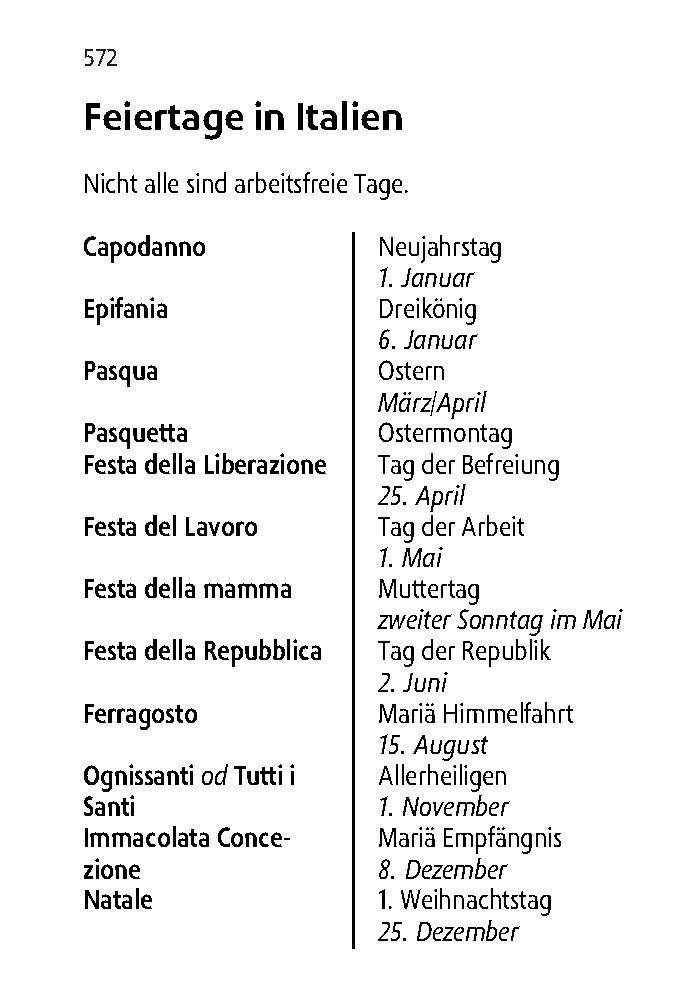 Beispielinhalt (Bild) Langenscheidt Reisewörterbuch Italienisch