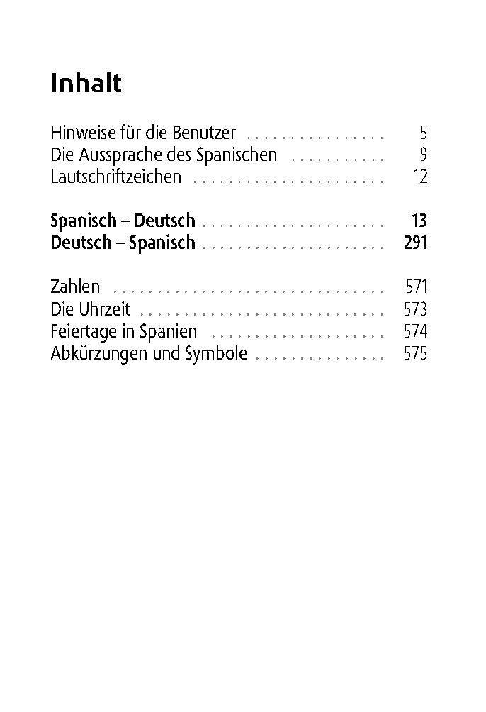 Beispielinhalt (Bild) Langenscheidt Reisewörterbuch Spanisch